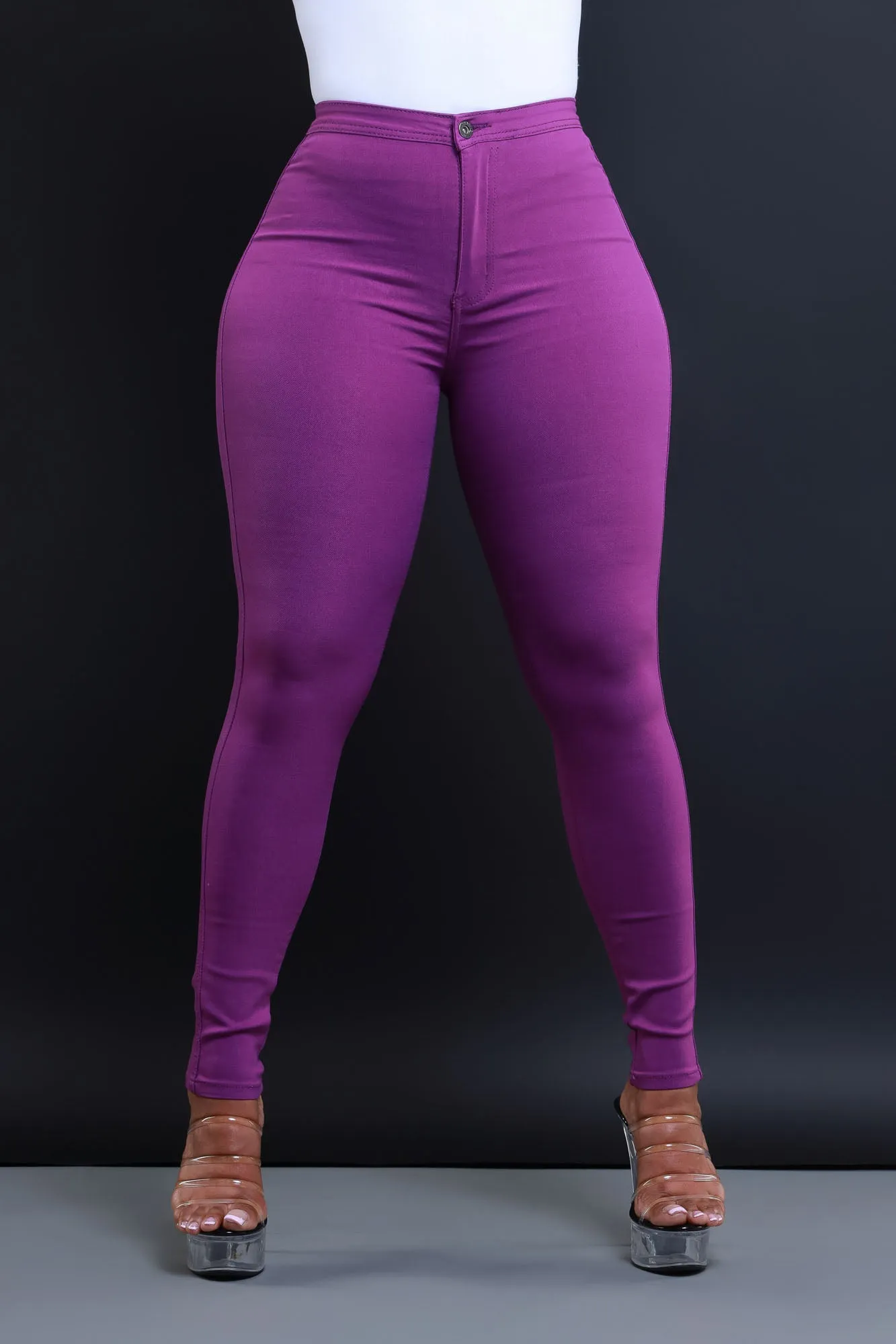 $15.99 Super Swank High Waist Stretchy Jeans - Purple