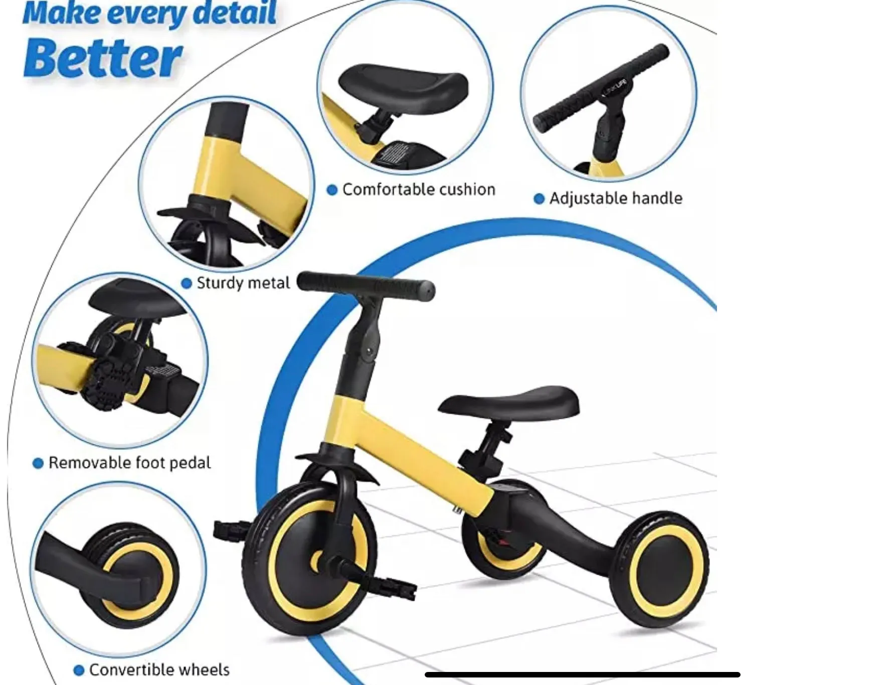 3 in 1 Multi Functional Tricycle