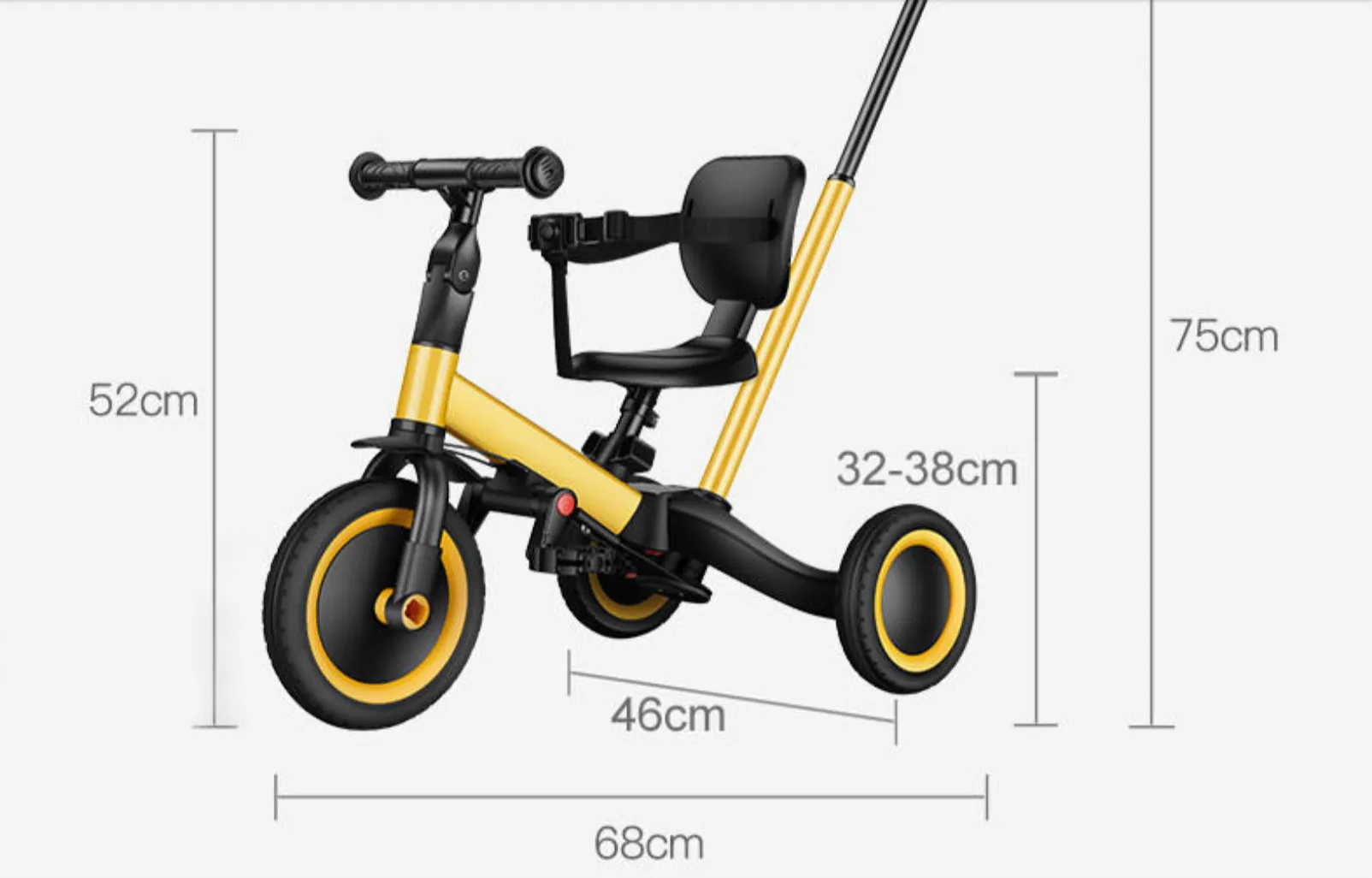 3 in 1 Multi Functional Tricycle