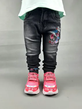 3Yrs - 13Yrs Black Stretchable Denim Jeans For Girls GJ04