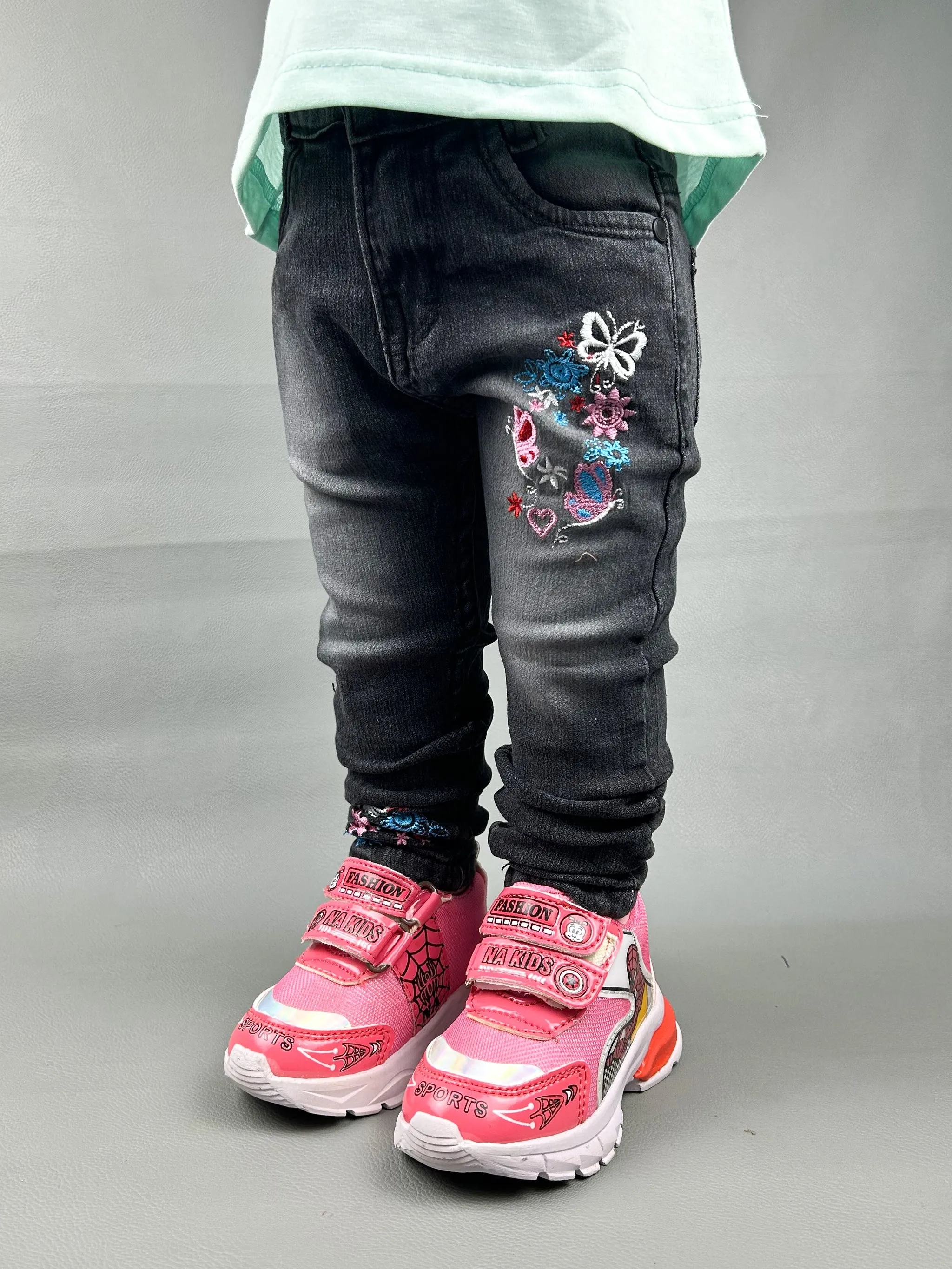 3Yrs - 13Yrs Black Stretchable Denim Jeans For Girls GJ04