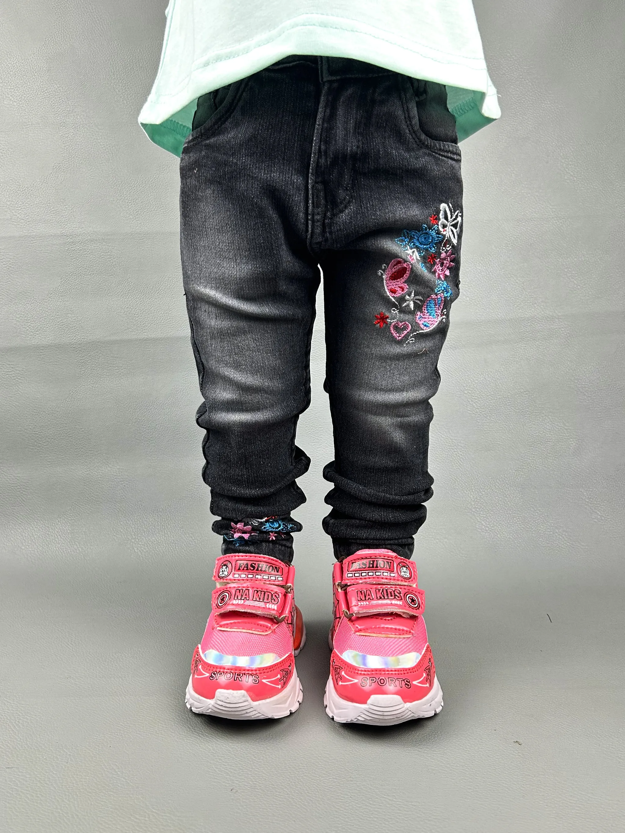 3Yrs - 13Yrs Black Stretchable Denim Jeans For Girls GJ04