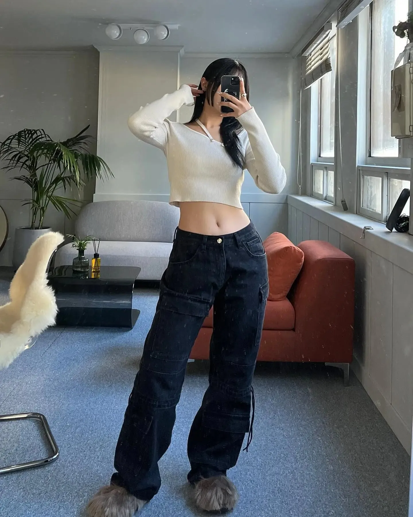 Amy Fashion - 2024 Autumn New Fashionable Women's Cargo European and American Style Retro Y2K Pocket Loose Overalls Jean