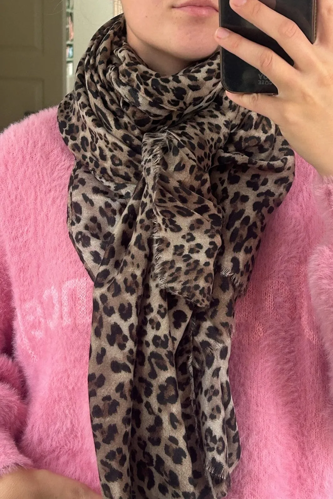 Anobel Copenhagen - Leopard Print Scarf BA9517 - Taupe