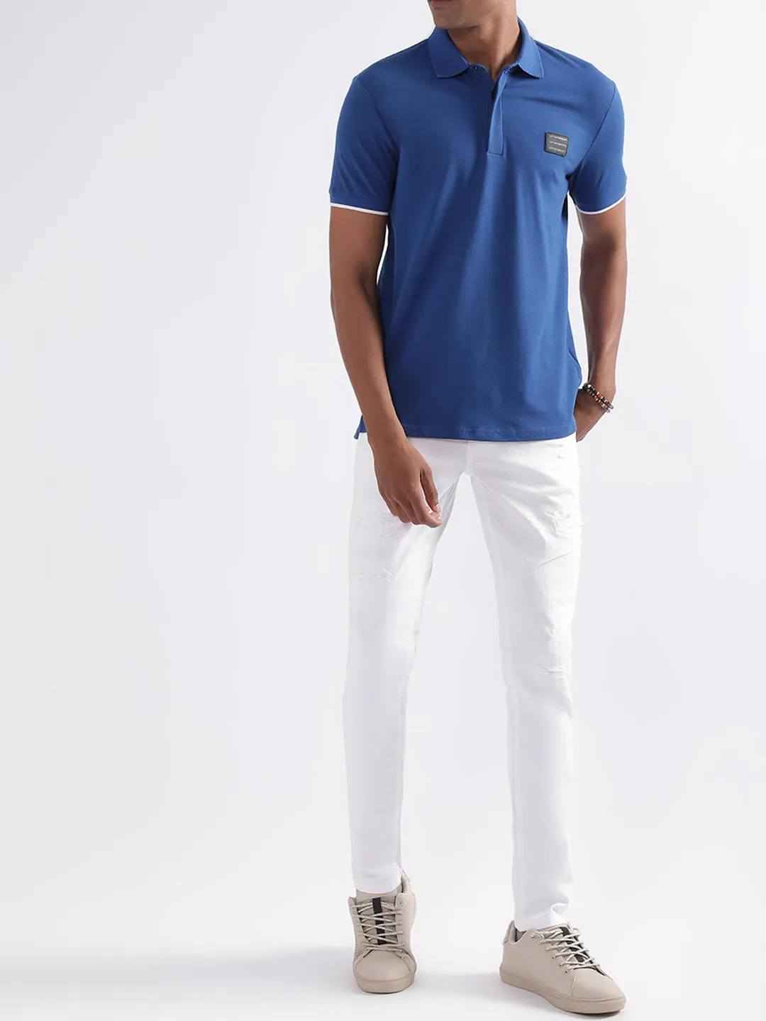 Antony Morato Blue Slim Fit Polo T-Shirt