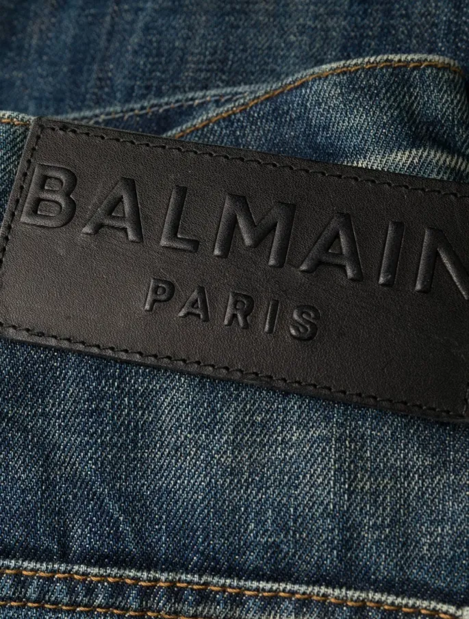 Balmain whiskering-effect slim denim jeans