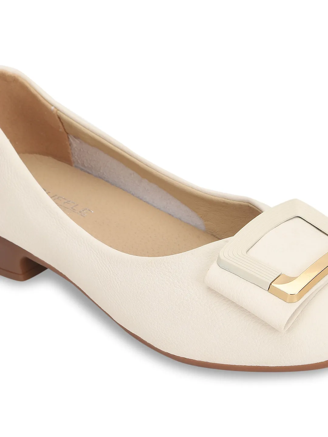 Beige PU Ballerina Flats (TC-RS3632-BEIG)