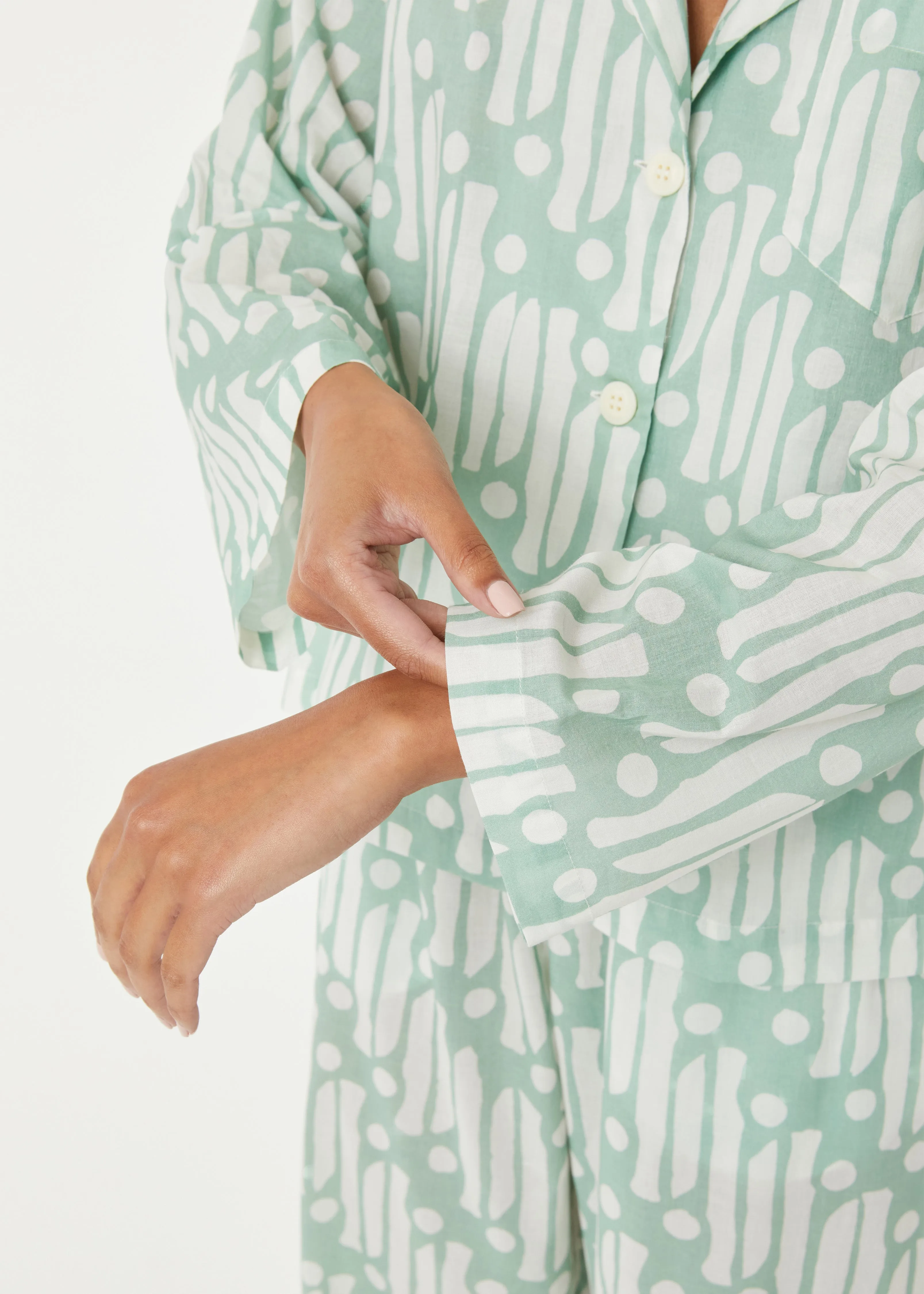 Berto Pajamas | Sage Batik