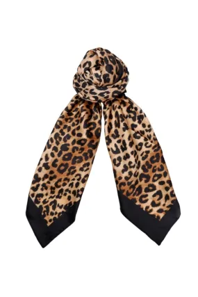 Black Colour - Bcdalby Satin Scarf - Leopard