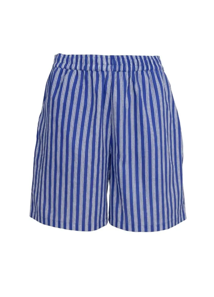 Black Colour - Bcflora Shorts - Blue Stripe