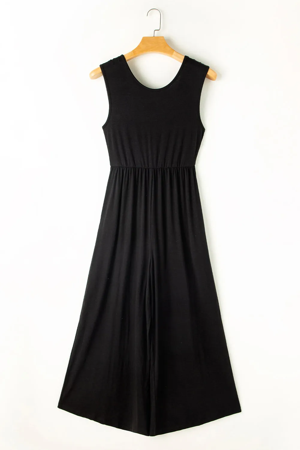 Black Open Back Wide Leg Jumpsuit