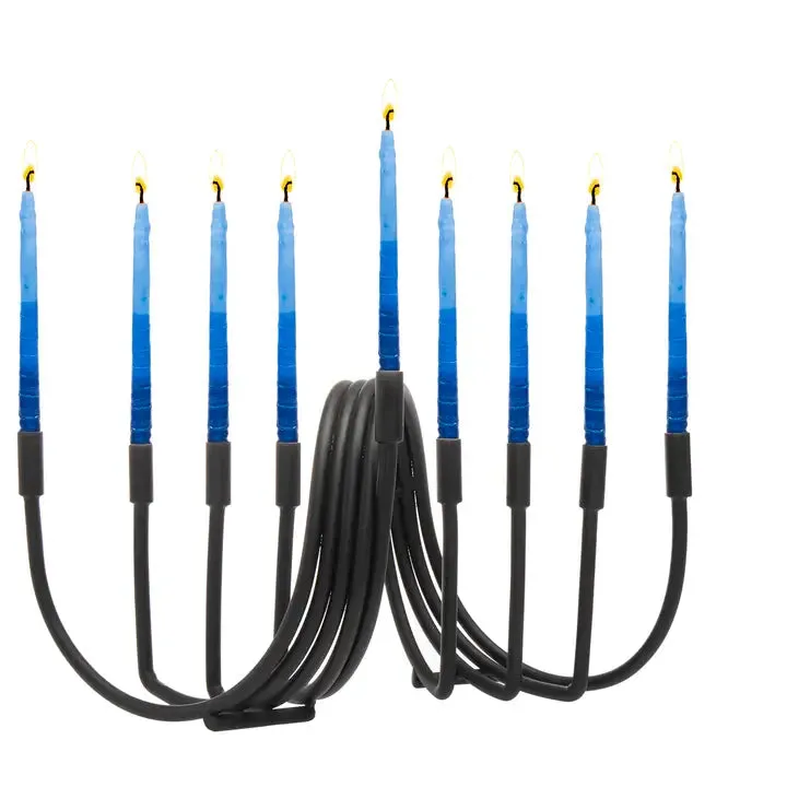 Black Swirl Menorah