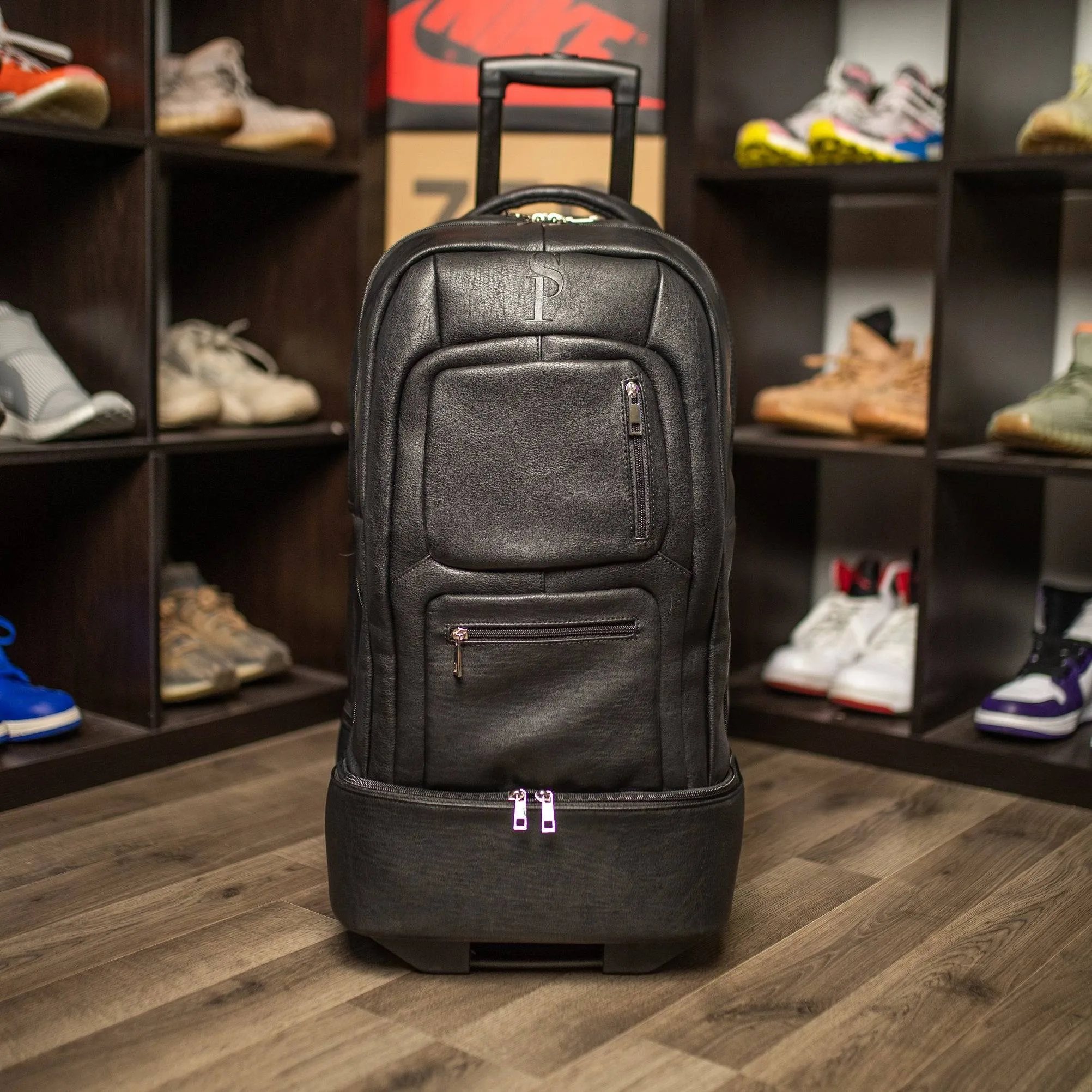 Black Tumbled Leather Roller Bag (Only 200 Made)