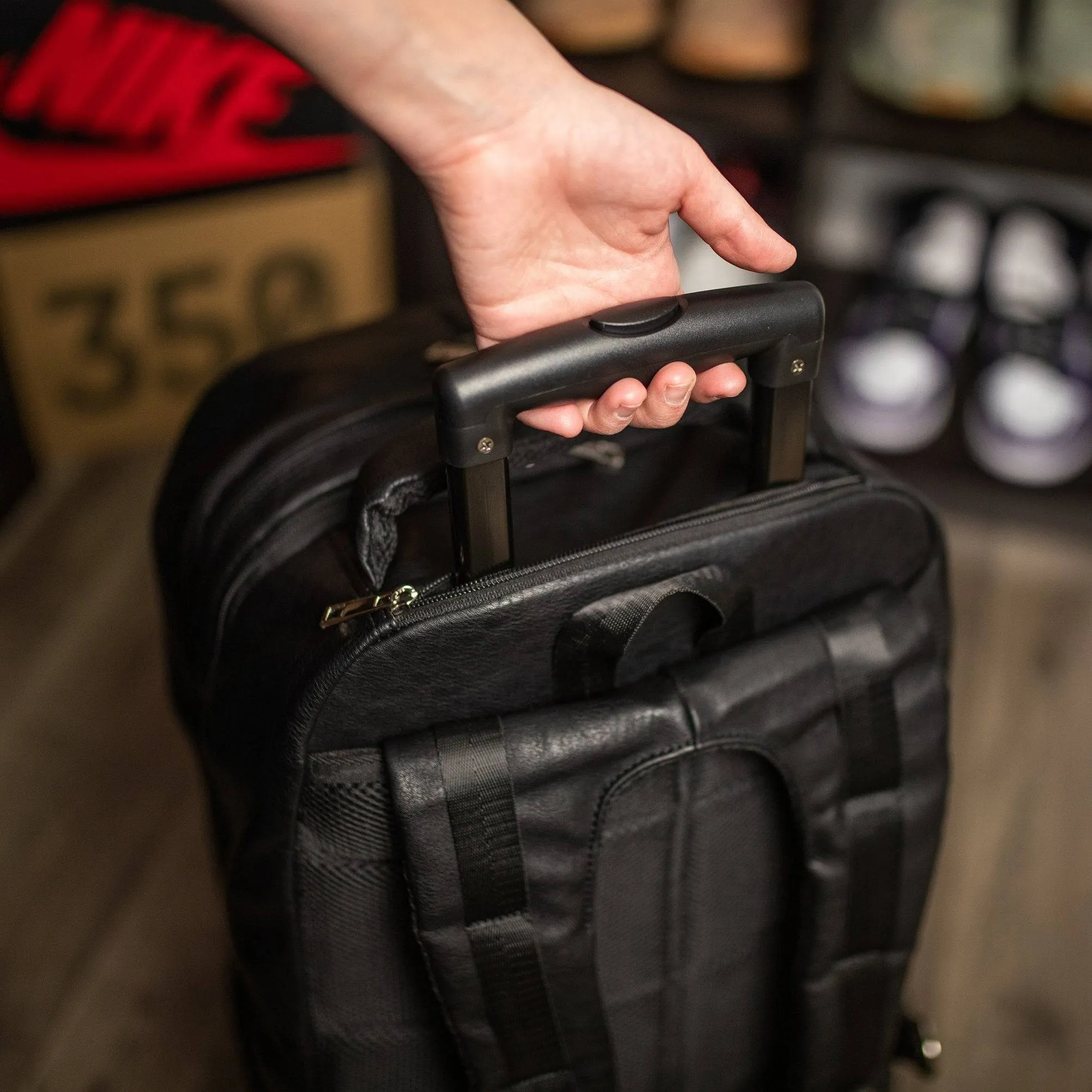 Black Tumbled Leather Roller Bag (Only 200 Made)