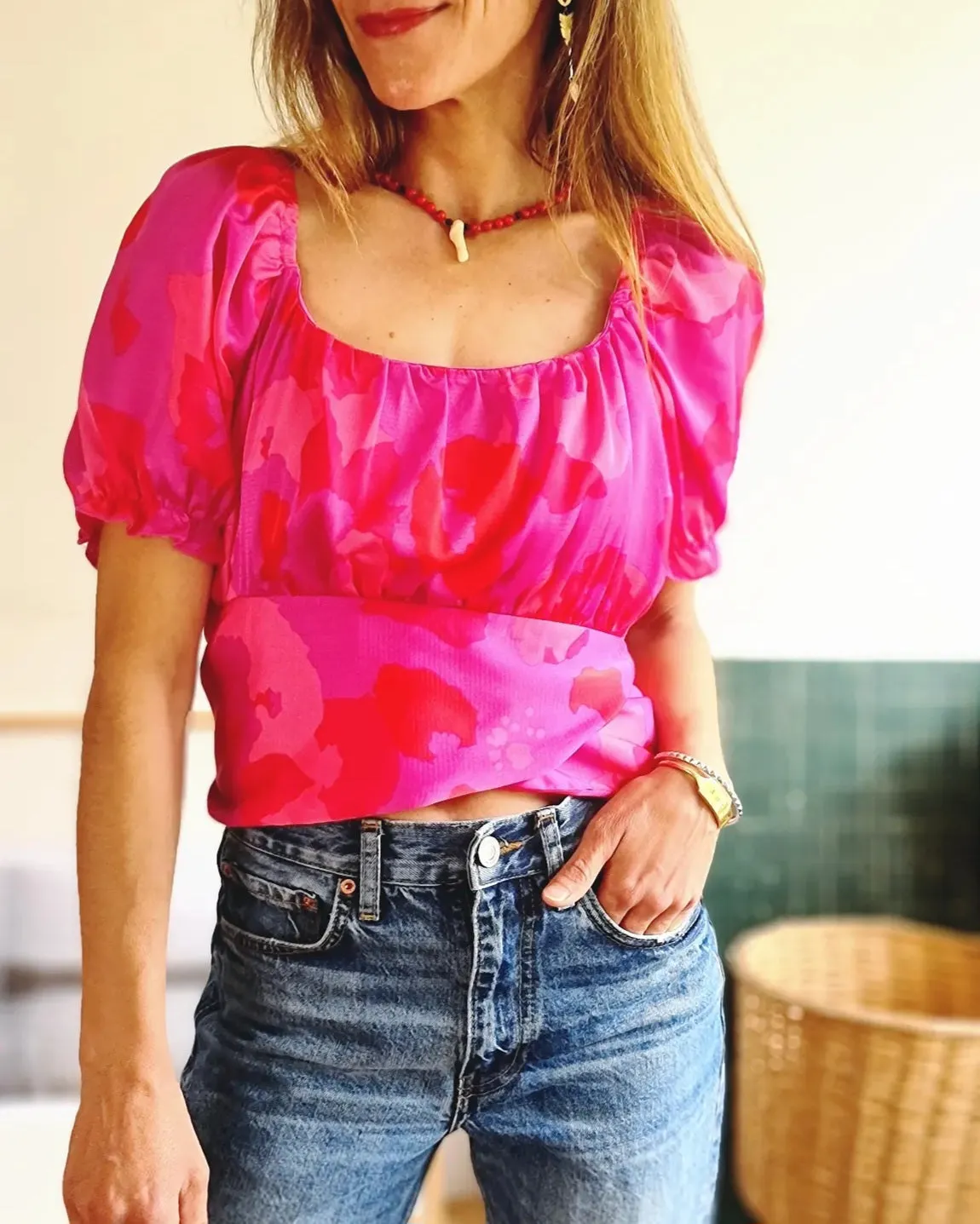 Blusa Clara Fucsia/Rojo.