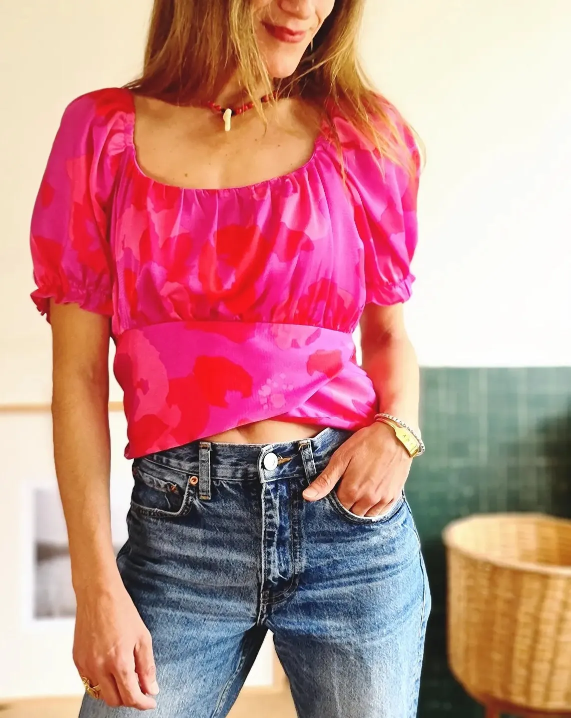 Blusa Clara Fucsia/Rojo.