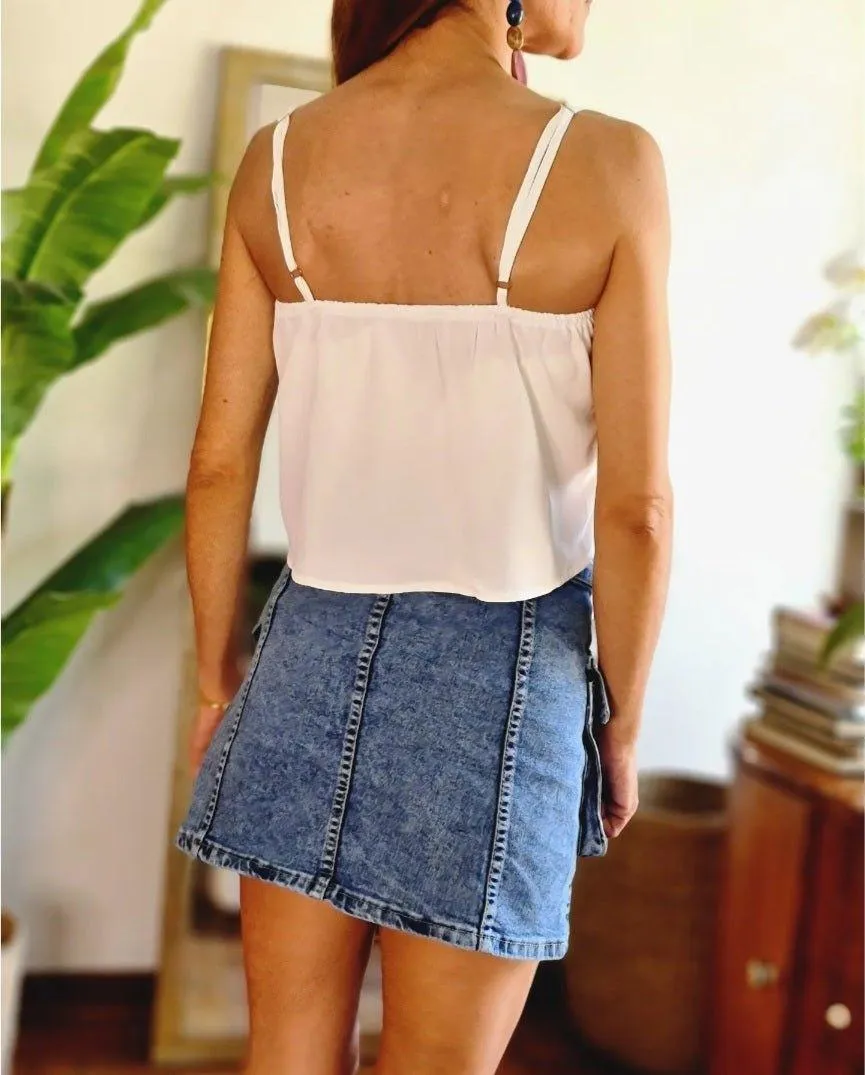 Blusa Crop Blanca.