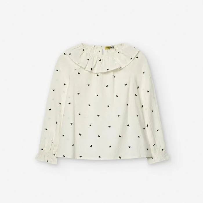 Blusa Manga Larga Mariposa Blanco Losan