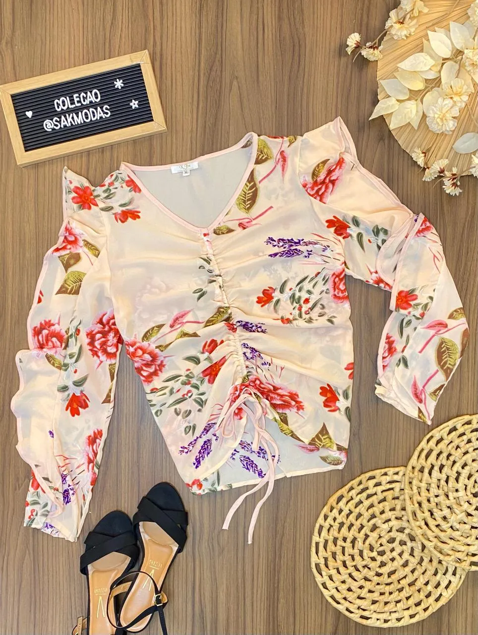 Blusa Manga Longa Babado 2031 (17\a)