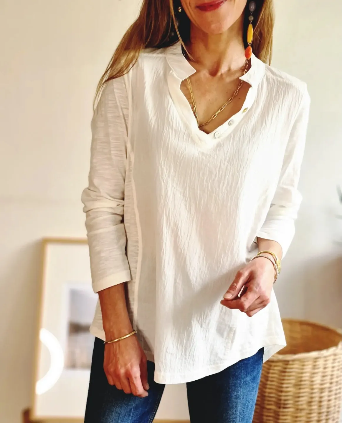 Blusa/Polera Josefina Blanca.