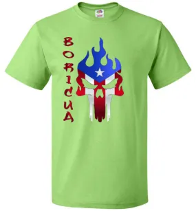 Boricua Flaming Skull (Small-6XL)