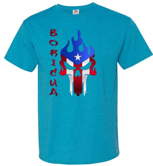 Boricua Flaming Skull (Small-6XL)