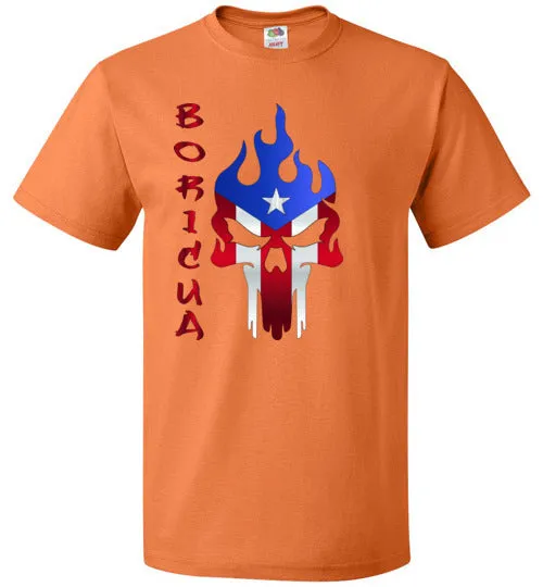 Boricua Flaming Skull (Small-6XL)