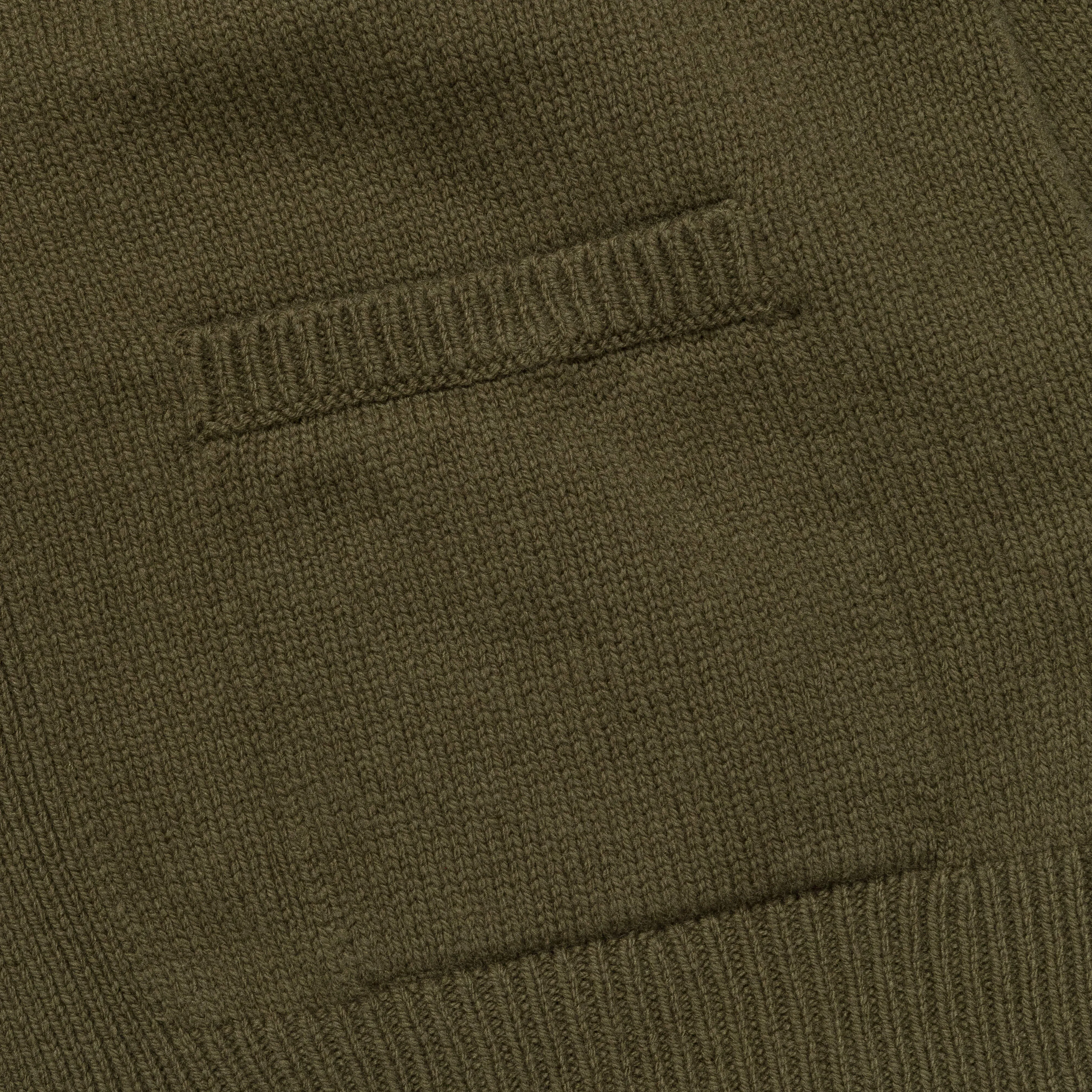 Boxy Cardigan - Olive Green Geelong Wool