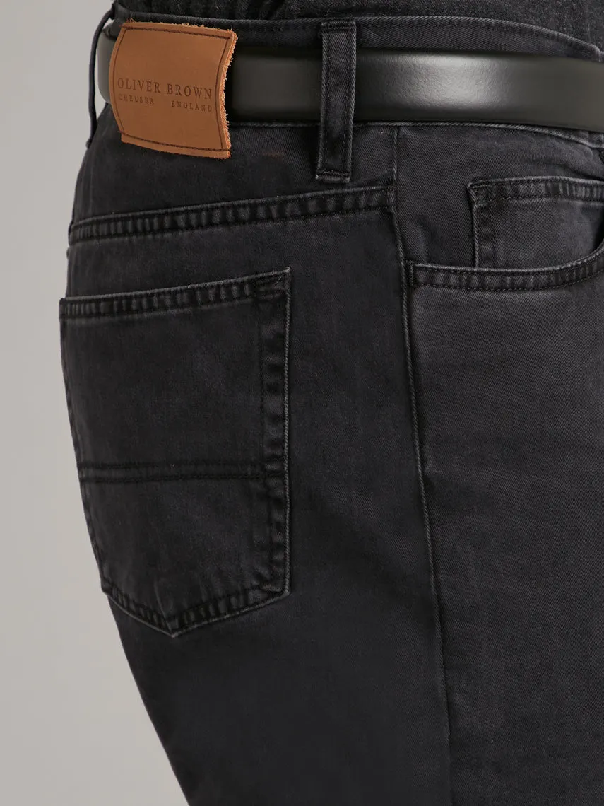 Brushed Cotton Jeans - Charcoal