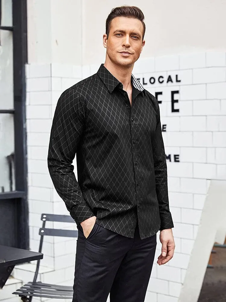 Business Long Sleeve Slim Fit Dress Shirt (US Only)