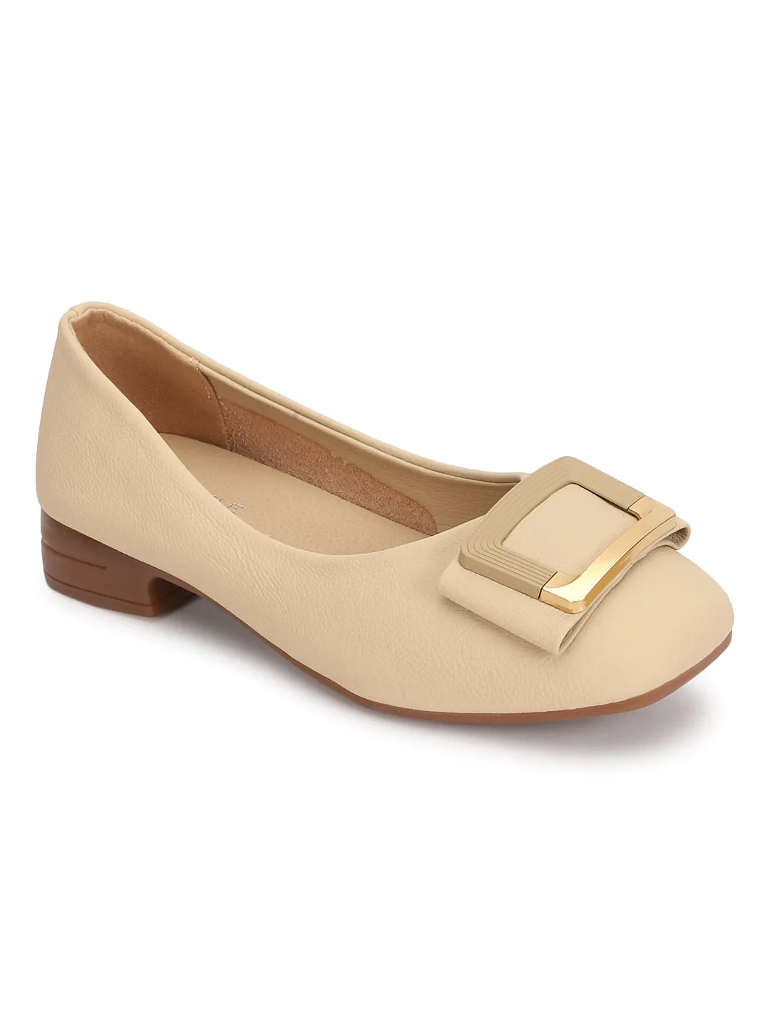 Camel Brown PU Ballerina Flats (TC-RS3632-CML)