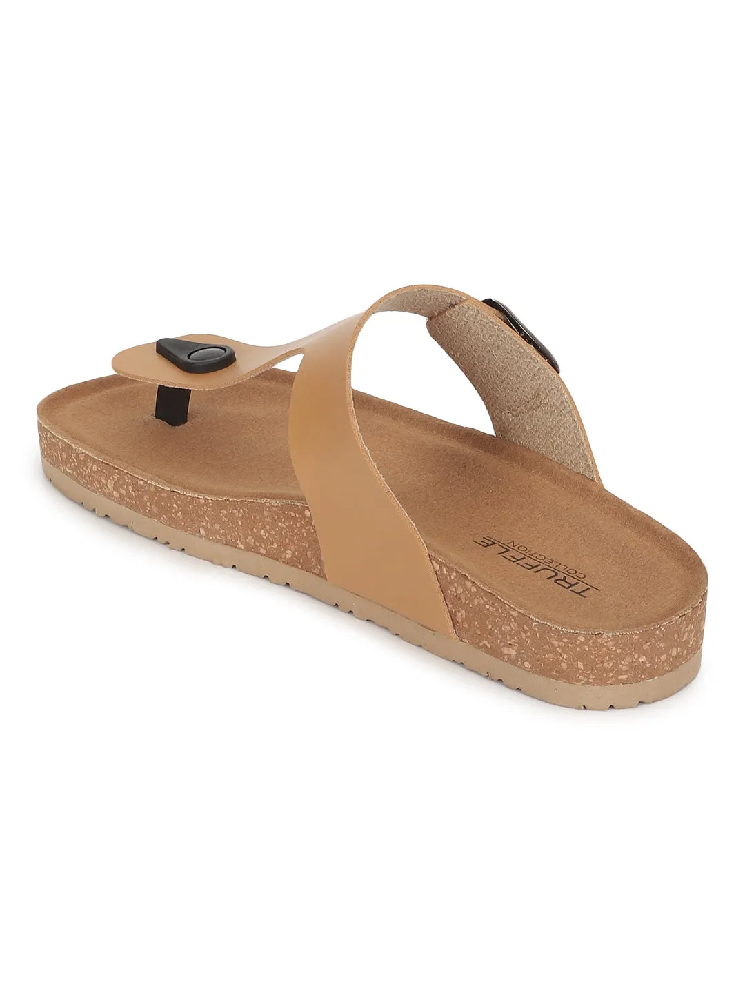 Camel PU Cork-Latex Footbed Flats (TC-070202-CML)