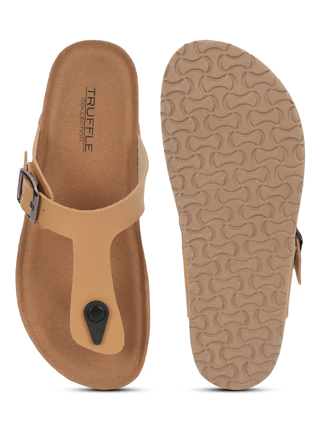 Camel PU Cork-Latex Footbed Flats (TC-070202-CML)