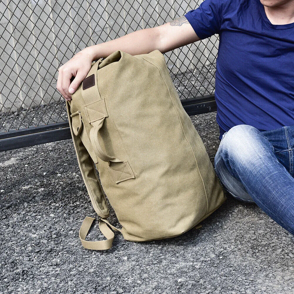 Canvas Rucksack Hiking Travel Duffle Bag