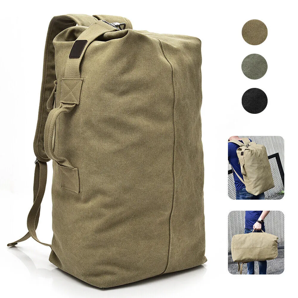 Canvas Rucksack Hiking Travel Duffle Bag