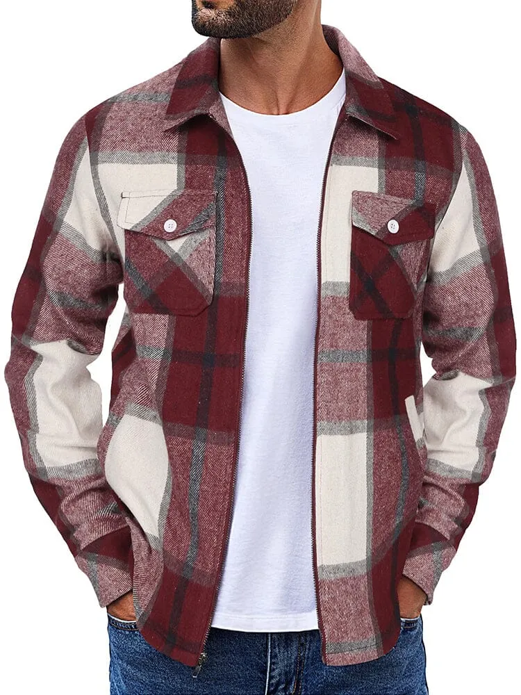 Casual Flannel Plaid Shirt Jacket (US Only)