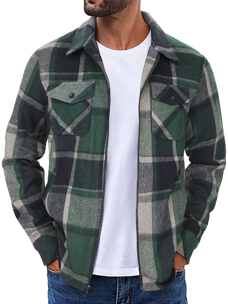 Casual Flannel Plaid Shirt Jacket (US Only)