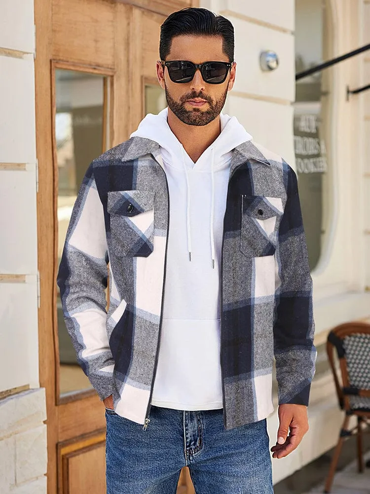 Casual Flannel Plaid Shirt Jacket (US Only)