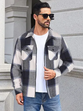 Casual Flannel Plaid Shirt Jacket (US Only)