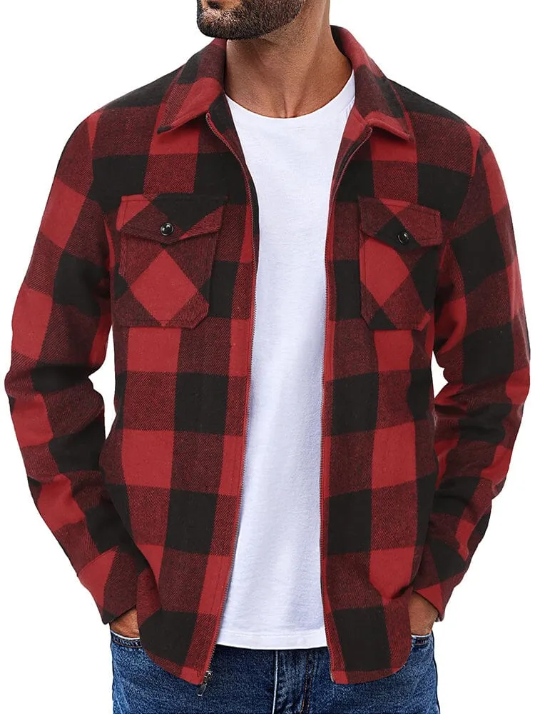 Casual Flannel Plaid Shirt Jacket (US Only)