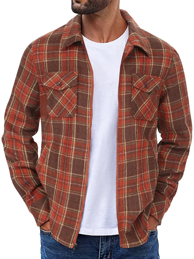 Casual Flannel Plaid Shirt Jacket (US Only)