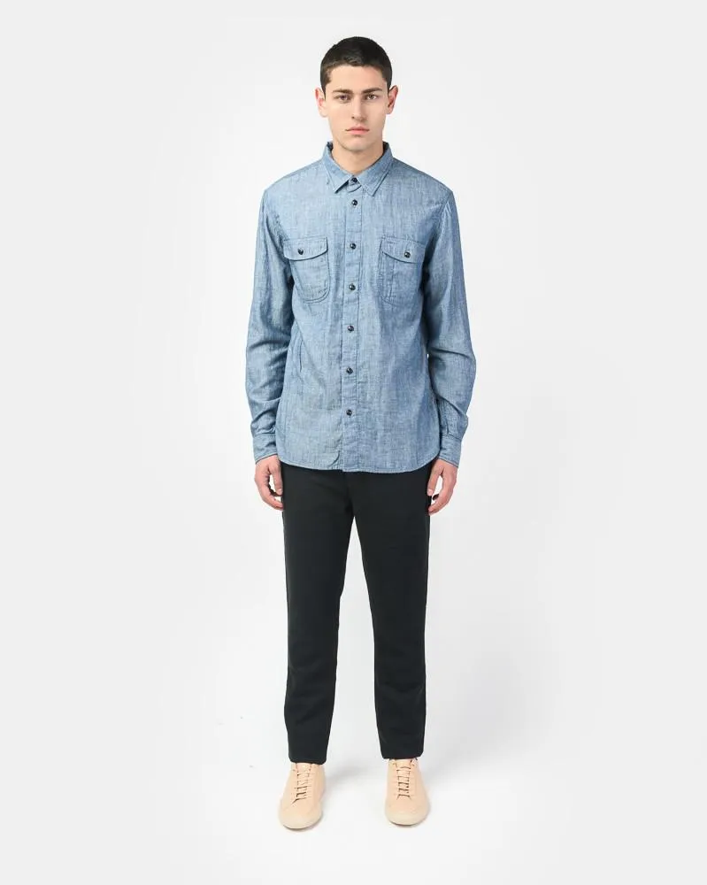 Casual Flap Chambray Double Gauze in Indigo