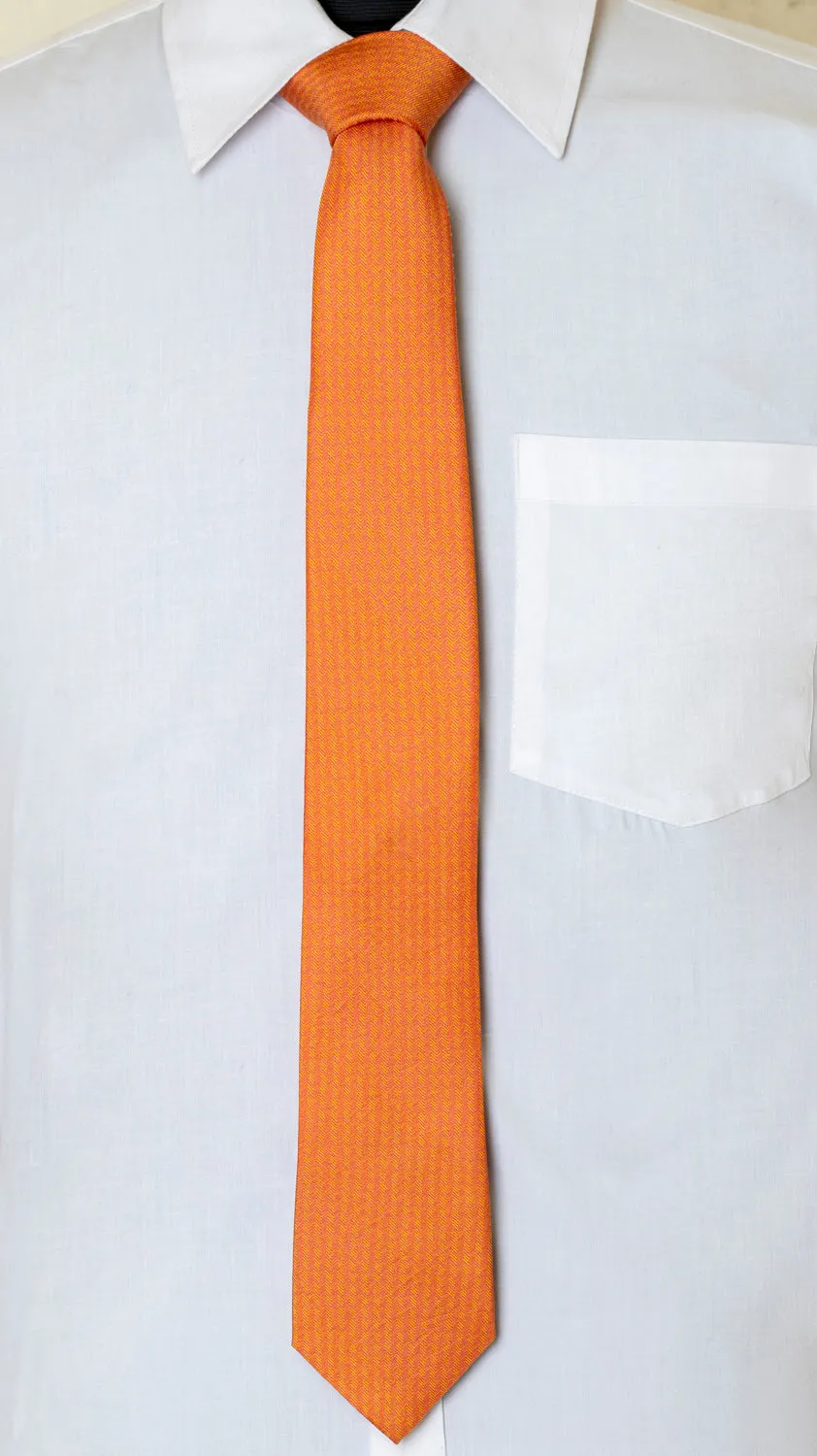 Chokore Orange Silk Tie - Indian at Heart range