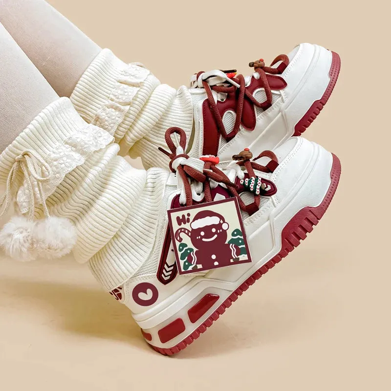 Christmas Edition Gingerbread Man Chunky Casual Sneakers - Women's