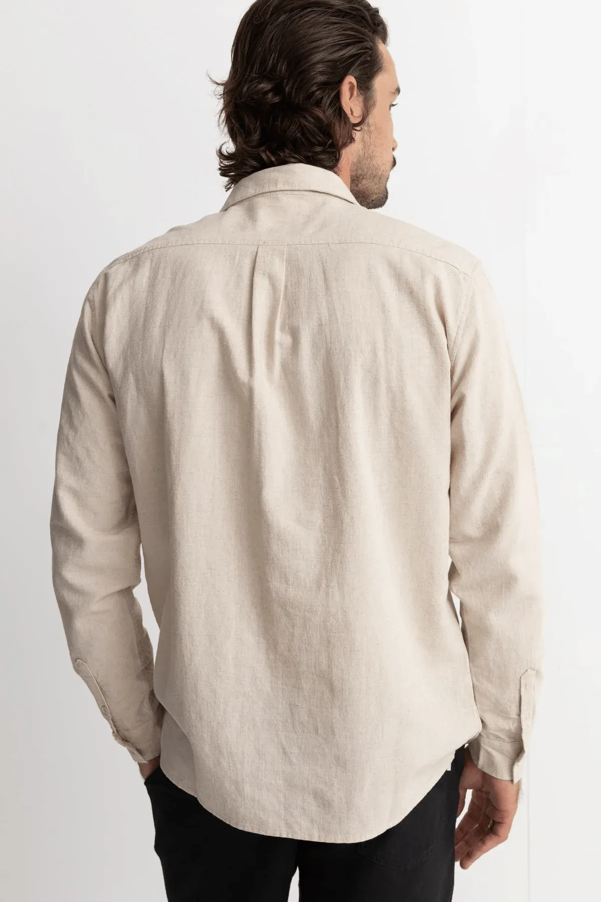 CLASSIC LINEN LS SHIRT - SAND 24FW