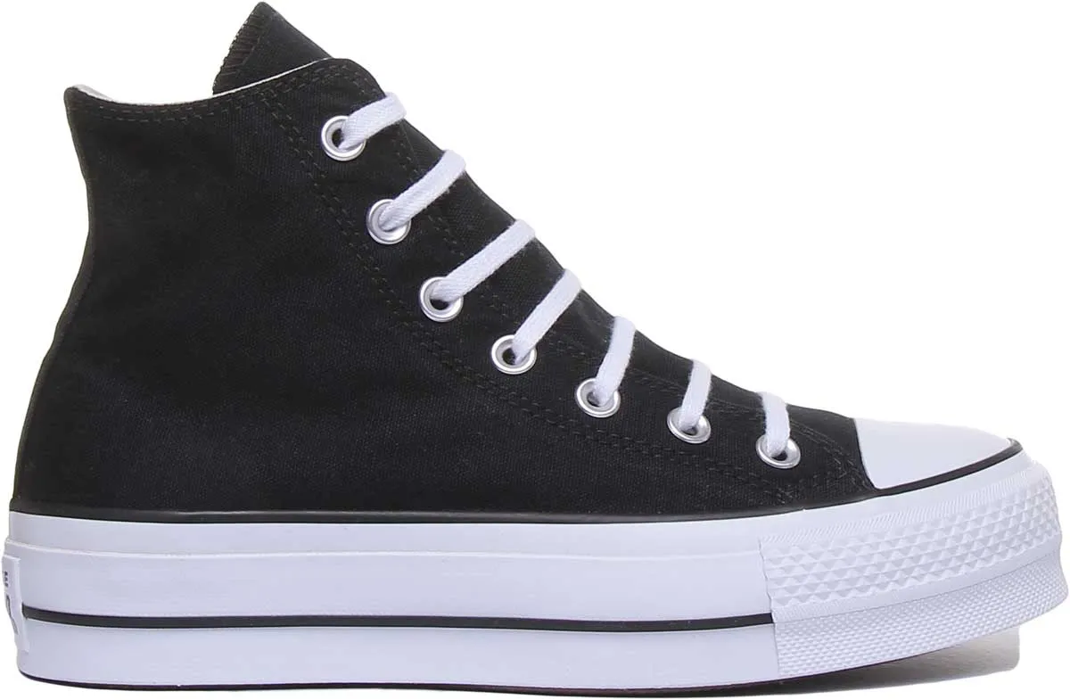 Converse 560845C CT All Star Hi Platform Trainer In Black White For Women