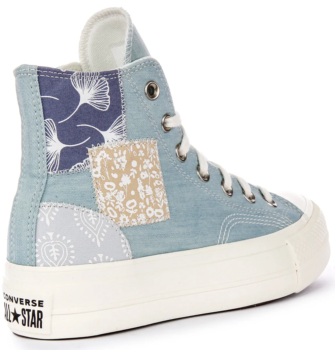 Converse All Star Lift Hi A06821C In Blue Patchwork