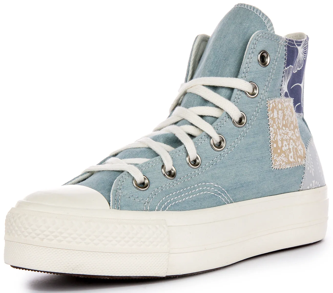 Converse All Star Lift Hi A06821C In Blue Patchwork