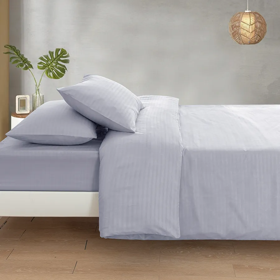 Deluxe Gray Plain Linen Bed in A Bag