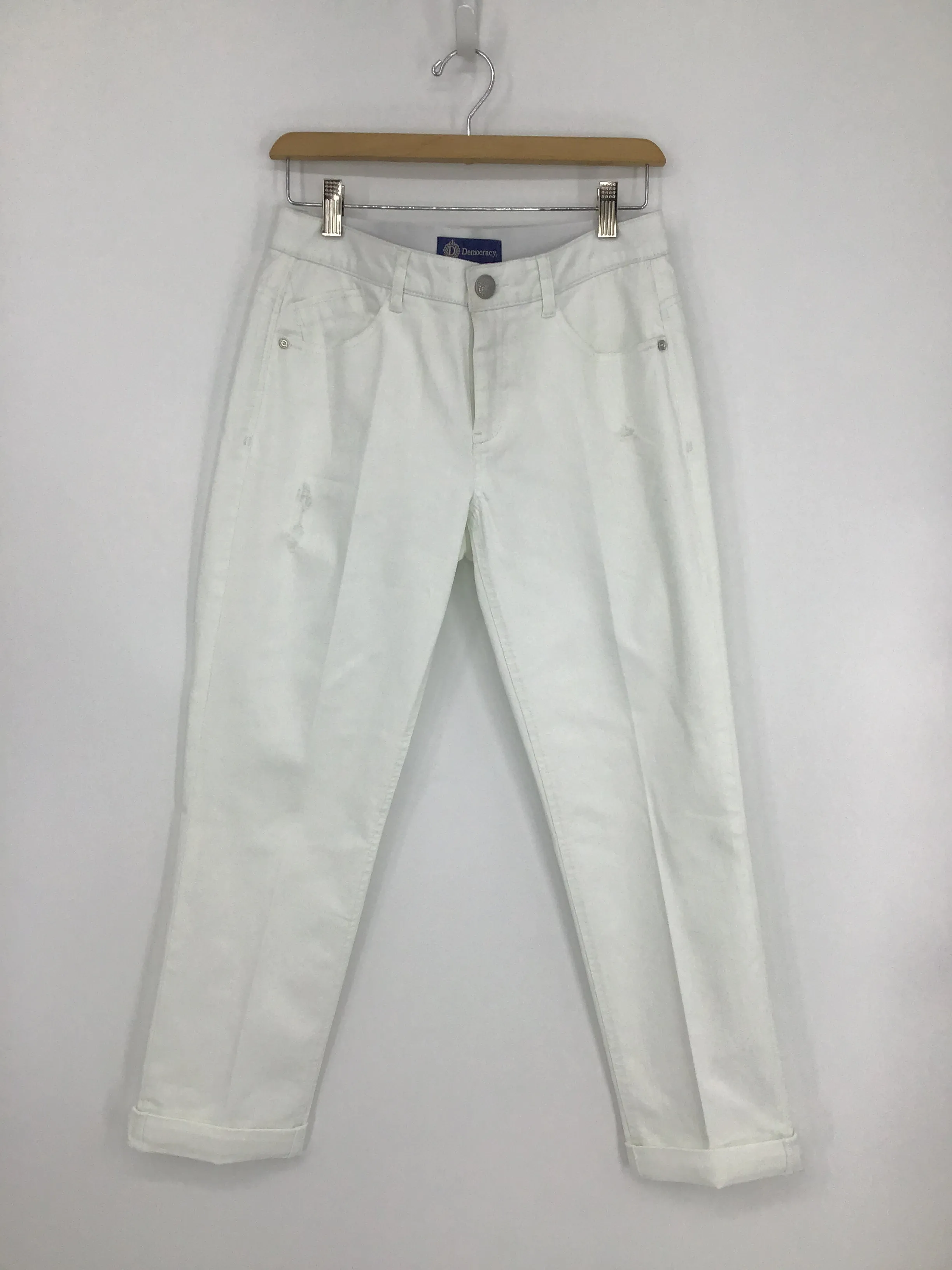 Democracy 27" (30" uncuffed) "Ab"Solution White Girlfriend Jean